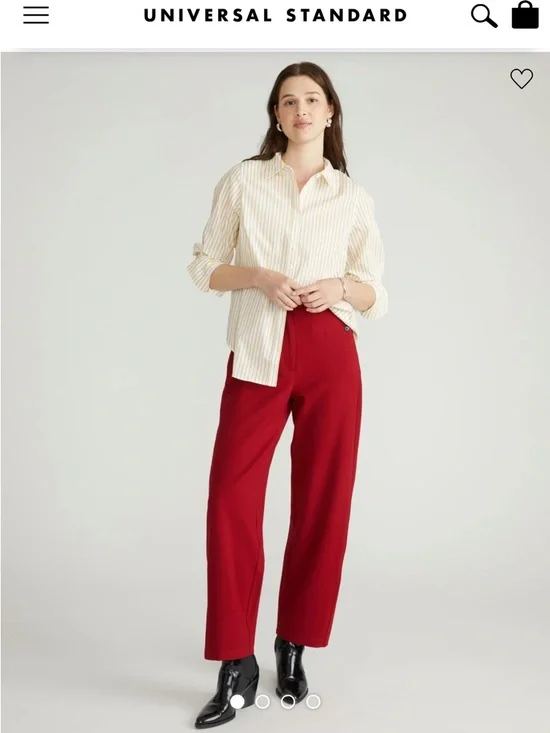 Universal Standard x Henning Madison Shirt in Yellow Stripe- Size M (18-20) - Picture 1 of 3